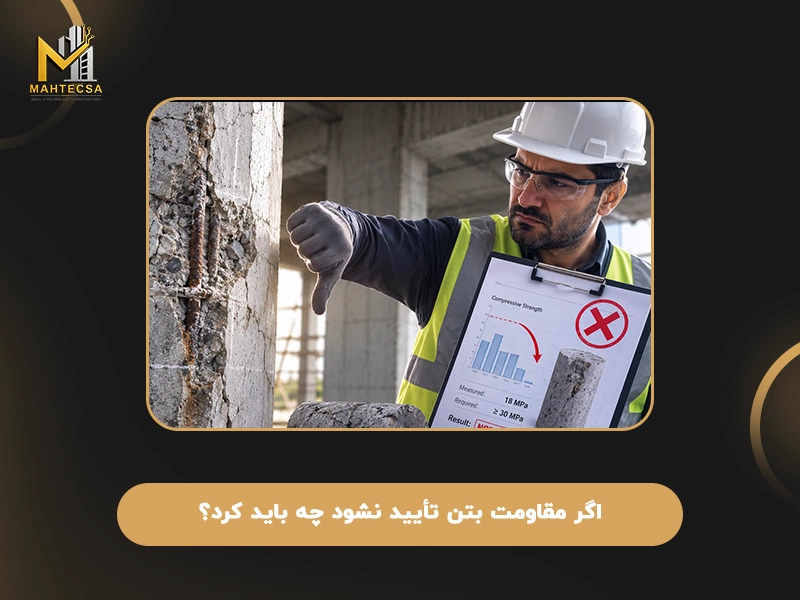اگر مقاومت بتن تأیید نشود چه باید کرد؟